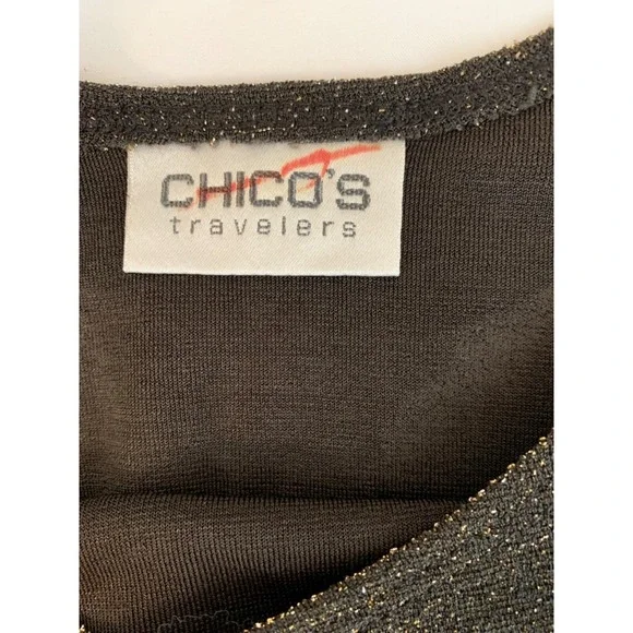 Chico's Silk Blend Brown/Gold Metallic Tank Top Size Small E015 - Picture 4 of 5